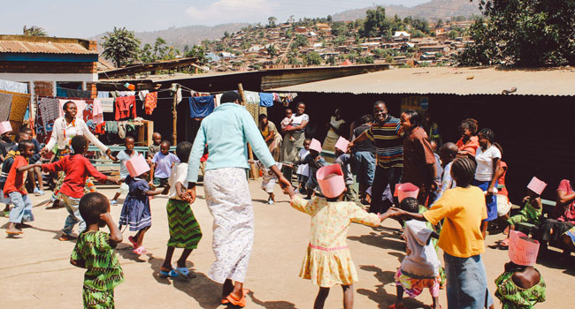 Children dancing in DRC