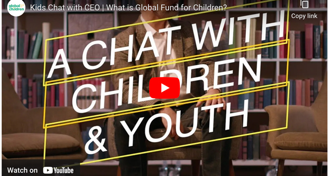 A screenshot from the kids chat with CEO video